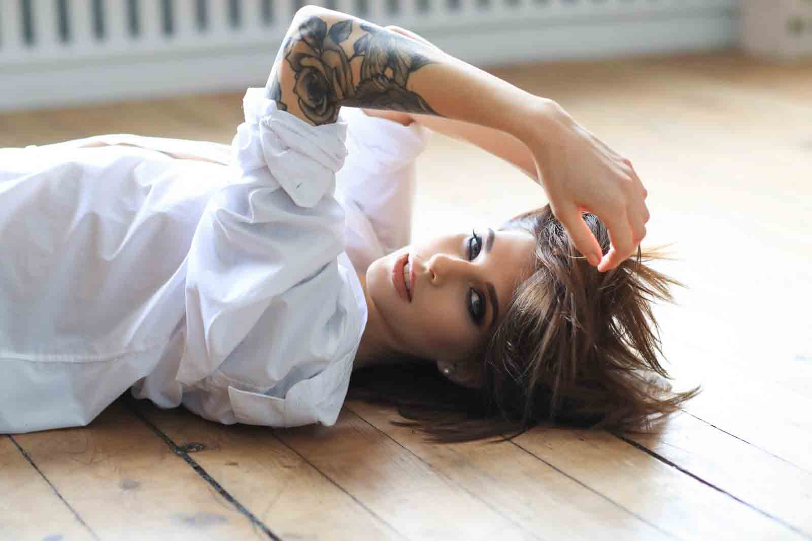 Woman in a white shirt